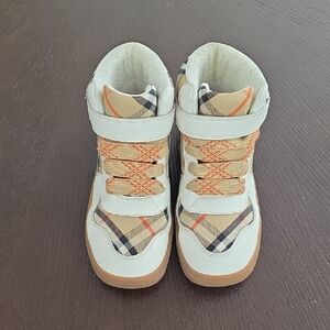 BURBERRY Girls Checkered High Top Sneakers UK 35 US 3.5 LIKE NEW
